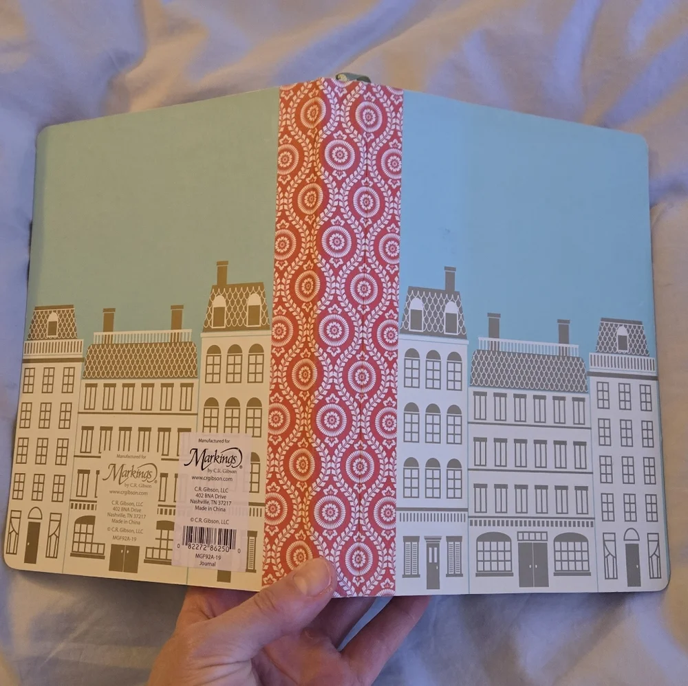 Cityscape Buildings Multicolor Markings CR Gibson Lined Notebook - blank!